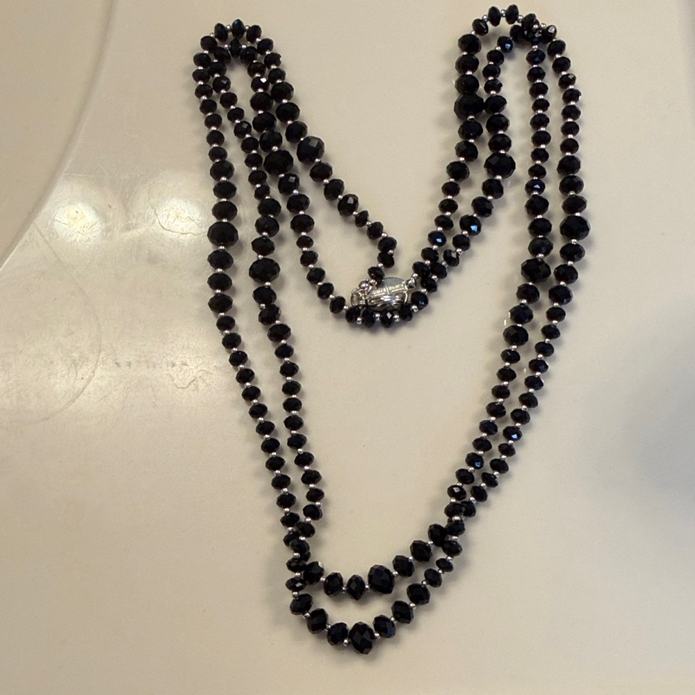 White House Black Market Triple Strand Black Necklace